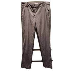 Womens Size 6 Gray Chino Striped Dress Pants Tall New York And Company Strech